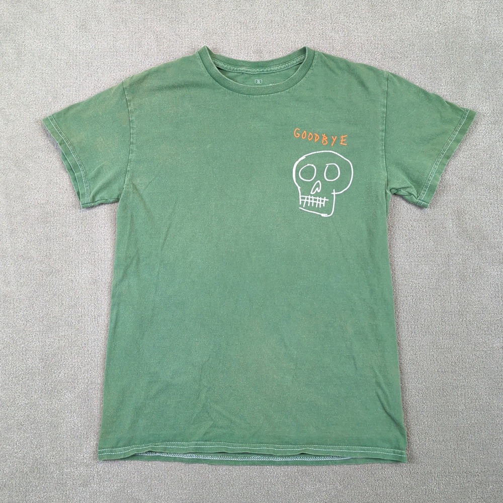 Strange Daze Graphic T-Shirt Small Green Skull Ouija Board Asking For A Friend